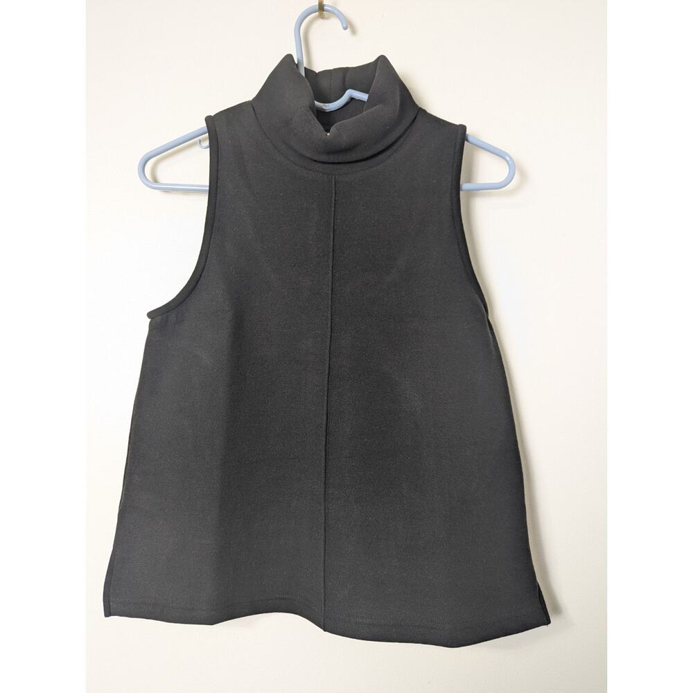 OGL Move Womens Size S Black Turtle Neck Sleeveless Top Wool Blend Stretch NEW
